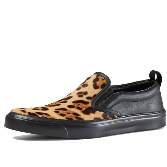 GUCCI MENS SHOES SLIP ON SNEAKERS CALF HAIR LEATHER sz 8.5G US 9 - Picture 1 of 5
